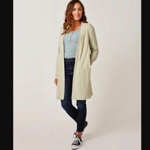 Carve Designs Sz XL Cozy Soft Open Front Cardigan Topper Pale Green Heather